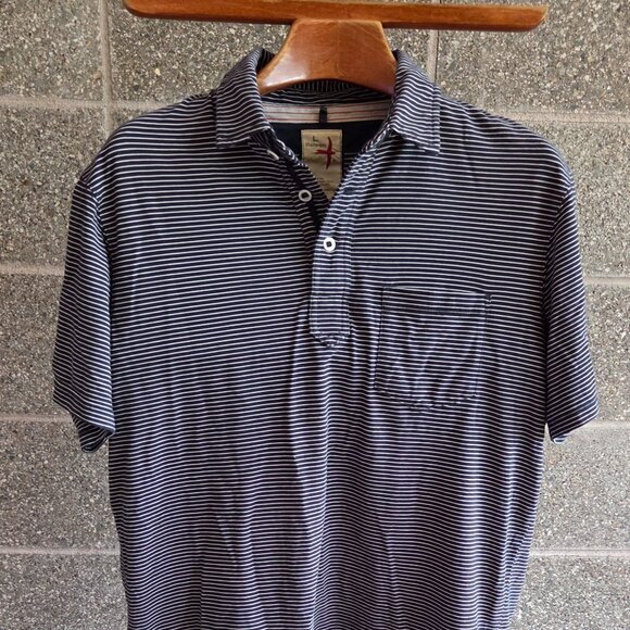 Relwen Navy/White Ringspun Polo - Men's L - Picture 1 of 3